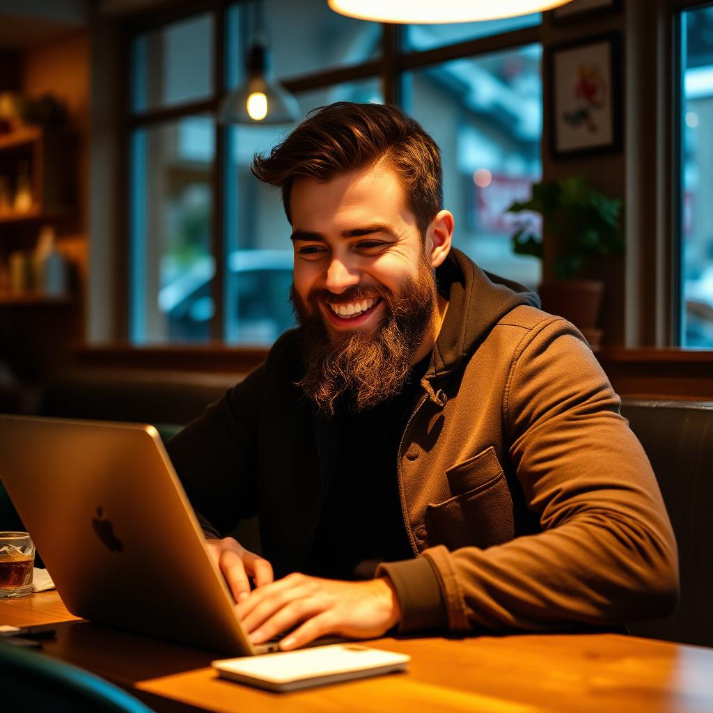 Member working from a cafe